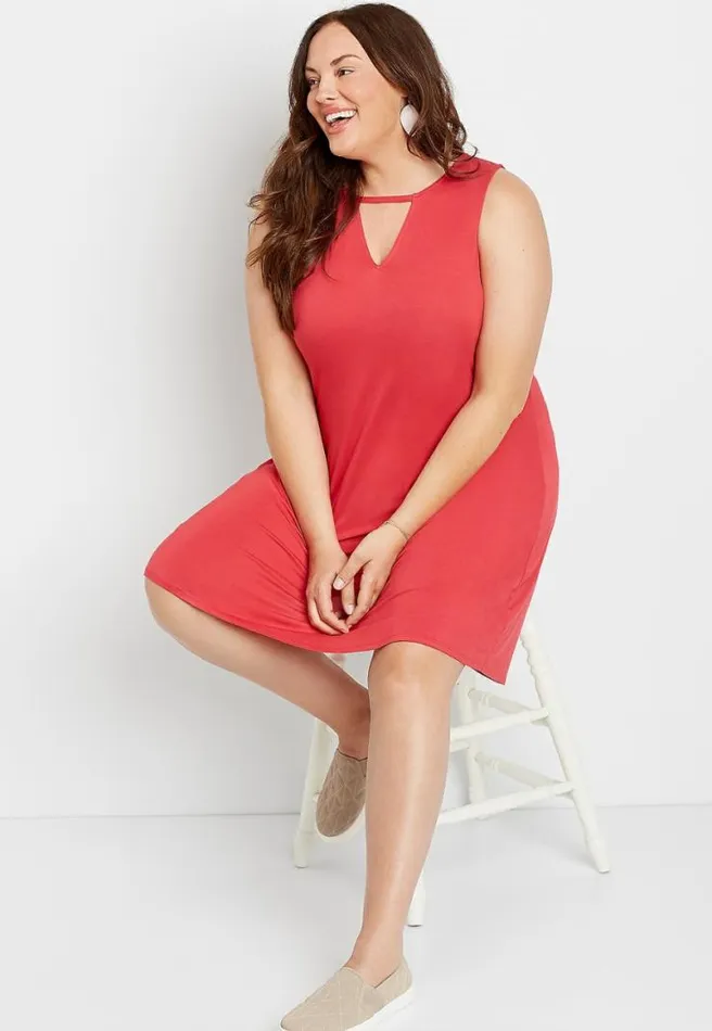 Plus Size 247 Red Keyhole Shift Dress Women Maurices Plus Dresses and Jumpsuits