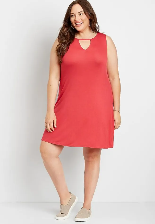 Plus Size 247 Red Keyhole Shift Dress Women Maurices Plus Dresses and Jumpsuits