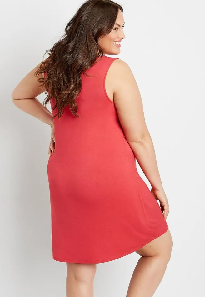 Plus Size 247 Red Keyhole Shift Dress Women Maurices Plus Dresses and Jumpsuits