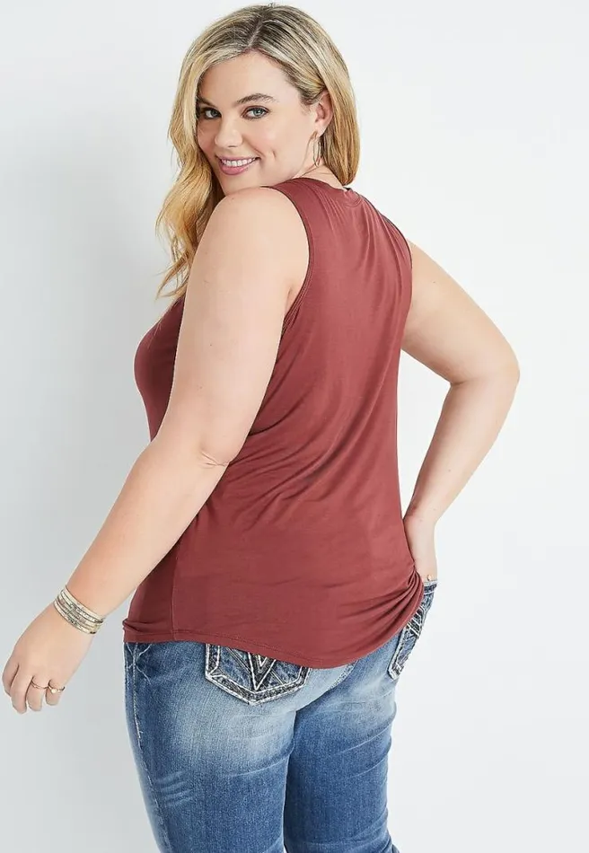 Plus Size 247 Red VNeck Tank Top Women Maurices Plus Tops