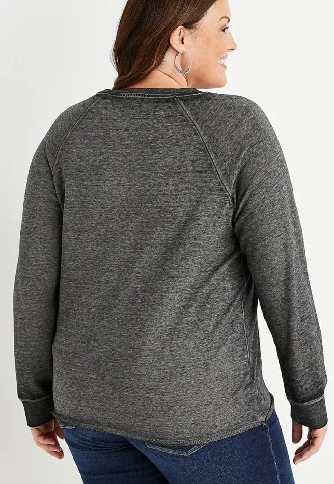 Plus Size Gray Acdc Graphic Sweatshirt Women Maurices Plus Tops