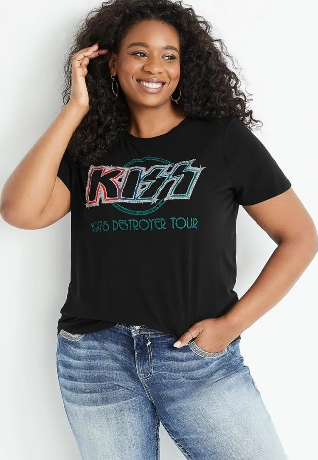 Plus Size Kiss Graphic Tee Women Maurices Plus Tops