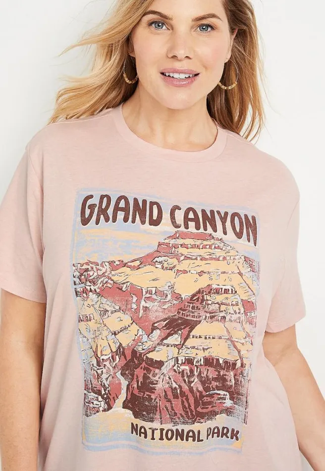 Plus Size Pink Grand Canyon Oversized Graphic Tee Women Maurices Plus Tops