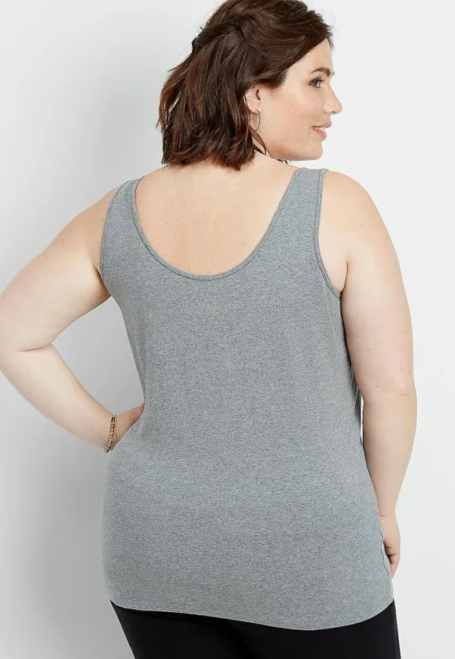 Plus Size Solid Scoop Neck Layering Tank Women Maurices Plus Tops
