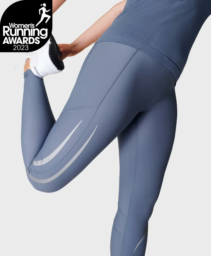 Pocketed Sweaty Betty Women Zero Gravity Illuminate Running Leggings Endless Blue