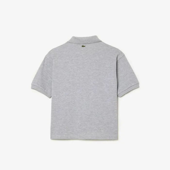 Polos Kids Lacoste Kids039 Cotton Piqu Print Polo Grey Chine Cca