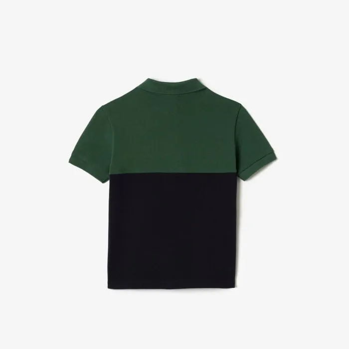 Polos Kids Lacoste Kids Organic Cotton Piqu Colorblock Polo Dark Green Navy Blue Kzi