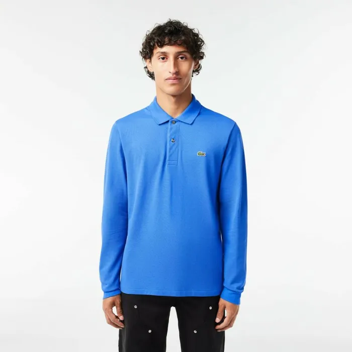 Polos Men Lacoste Men039s Long Sleeve Cotton Polo Blue Siy