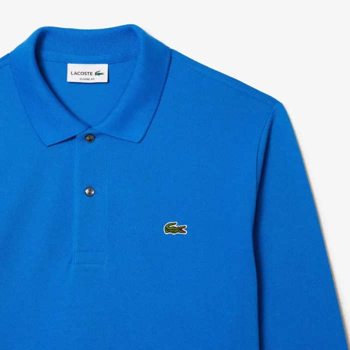 Polos Men Lacoste Men039s Long Sleeve Cotton Polo Blue Siy