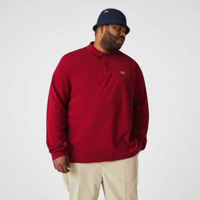 Polos Men Lacoste Men039s Long Sleeve Cotton Polo Bordeaux 476