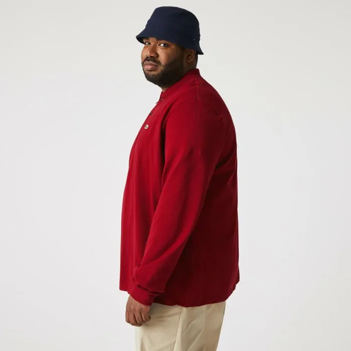Polos Men Lacoste Men039s Long Sleeve Cotton Polo Bordeaux 476