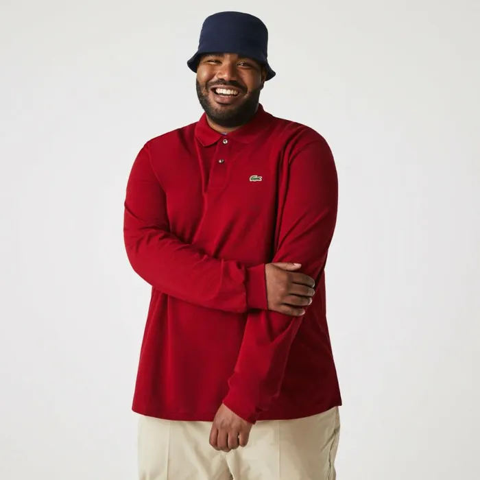 Polos Men Lacoste Men039s Long Sleeve Cotton Polo Bordeaux 476