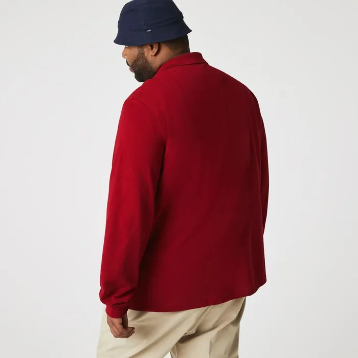 Polos Men Lacoste Men039s Long Sleeve Cotton Polo Bordeaux 476