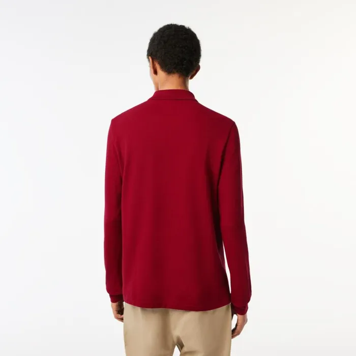 Polos Men Lacoste Men039s Long Sleeve Cotton Polo Bordeaux 476