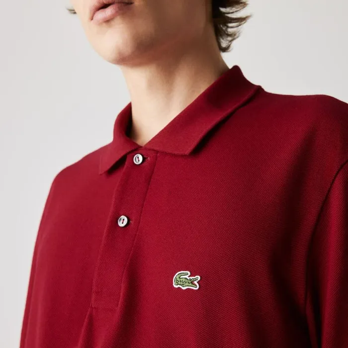 Polos Men Lacoste Men039s Long Sleeve Cotton Polo Bordeaux 476