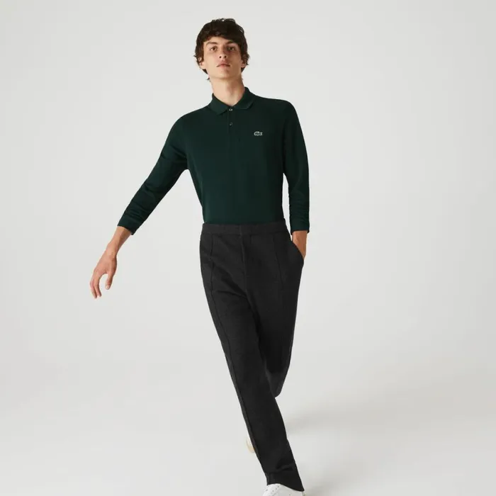 Polos Men Lacoste Men039s Long Sleeve Cotton Polo Forest Green Yzp