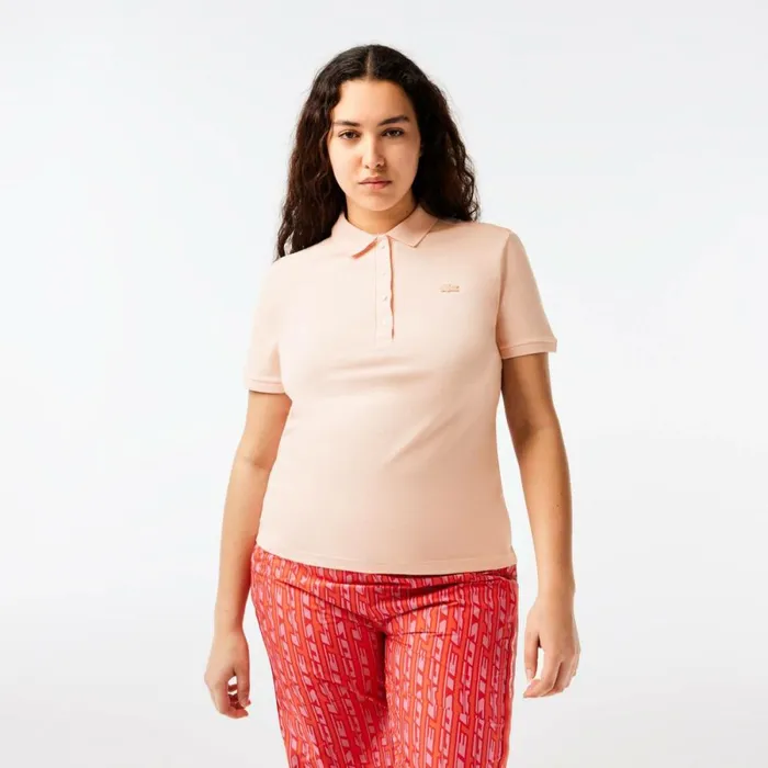 Polos Women Lacoste Women039s L12D Slim Fit Stretch Mini Piqu Polo Light Pink Ady