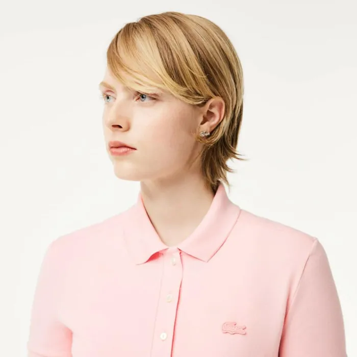 Polos Women Lacoste Women039s L12D Slim Fit Stretch Mini Piqu Polo Light Pink Ady