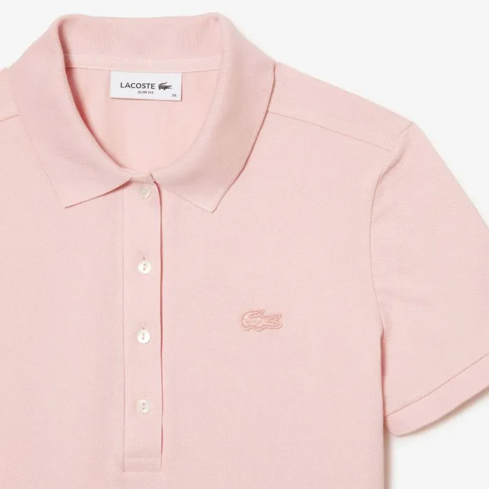 Polos Women Lacoste Women039s L12D Slim Fit Stretch Mini Piqu Polo Light Pink Ady