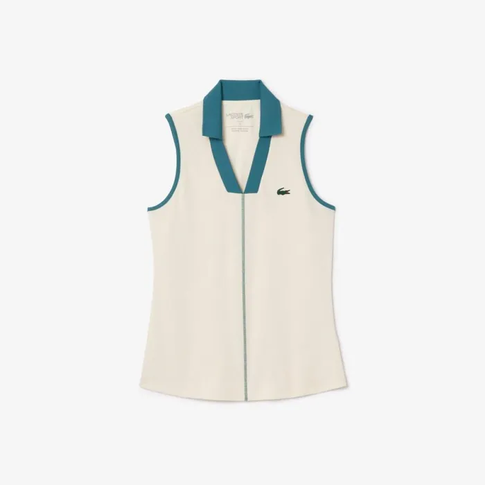 Polos Women Lacoste Women039s UltraDry Tennis Polo White Blue Iv9