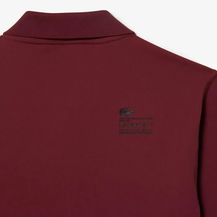 Polos Women Lacoste Womens Long Sleeve ZipUp Polo Bodysuit Bordeaux Yup