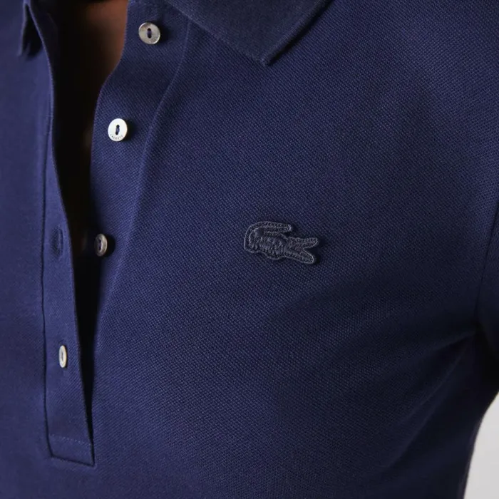 Polos Women Lacoste Womens Slim Fit Stretch Piqu Polo Navy Blue 166