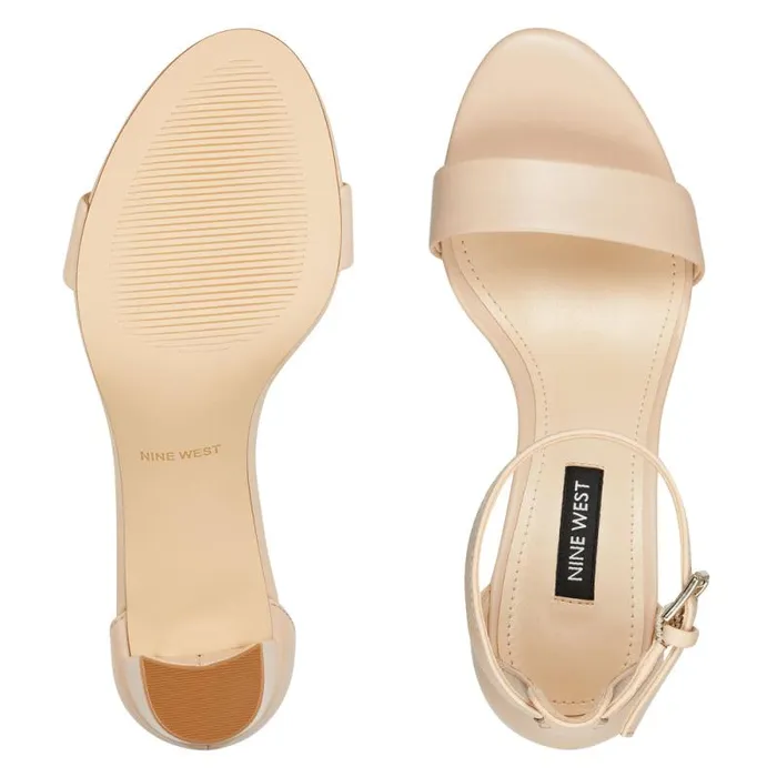 Pruce Ankle Strap Block Heel Sandals Ivory Leather Women Nine West Sandals Pruce Ankle Strap Block Heel Sandals Ivory Leather Women Nine West Sandals