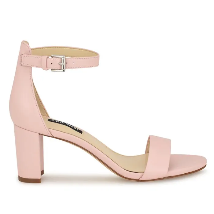 Pruce Ankle Strap Block Heel Sandals Light Pink Women Nine West Heels