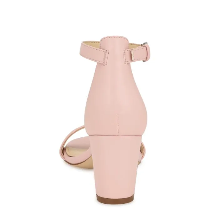 Pruce Ankle Strap Block Heel Sandals Light Pink Women Nine West Heels Pruce Ankle Strap Block Heel Sandals Light Pink Women Nine West Heels