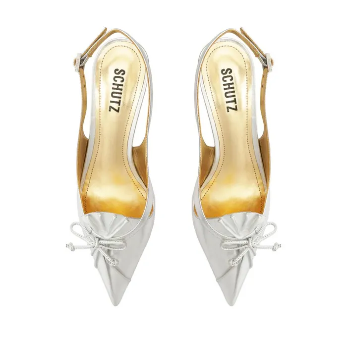 Pumps Zane Leather Pump Silver Schutz Shoes Pumps