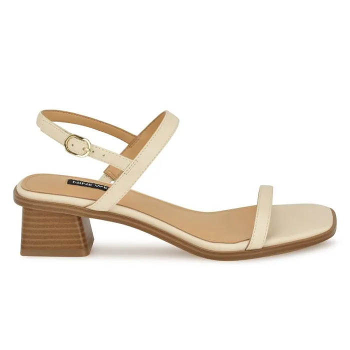 Purdy Block Heel Sandals Ivory Women Nine West Heels