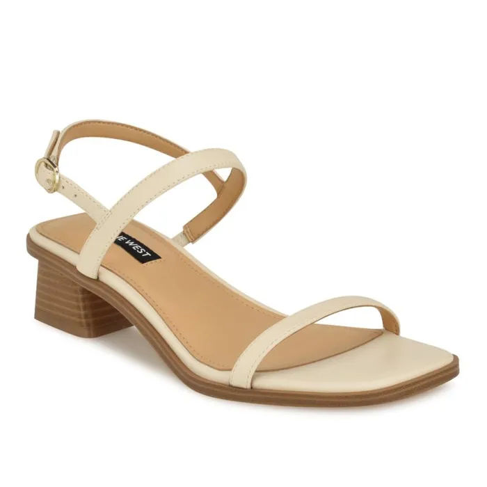 Purdy Block Heel Sandals Ivory Women Nine West Heels Purdy Block Heel Sandals Ivory Women Nine West Heels