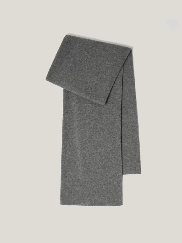 Pure Cashmere Blanket Scarf Mid Grey Women Jigsaw Ponchos and Scarves