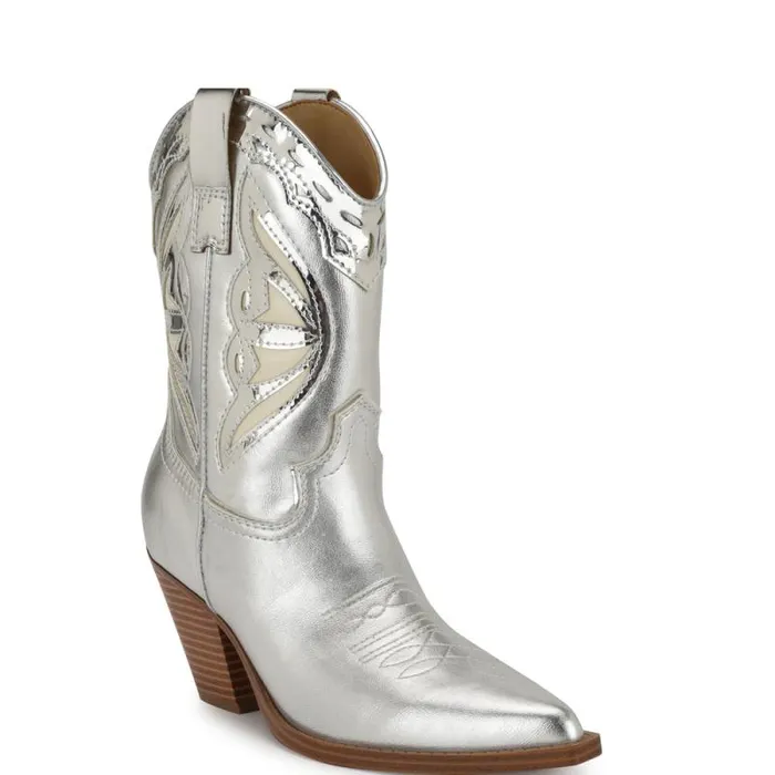 Puzz Western Booties Blackwhite Women Nine West Boots and Booties