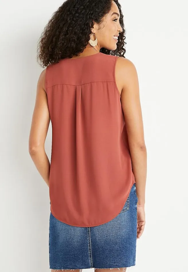 Red Button Down Tank Top Women Maurices Tops