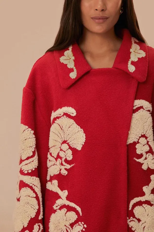 Red Helen Fleece Coat Women FARM Rio Coats