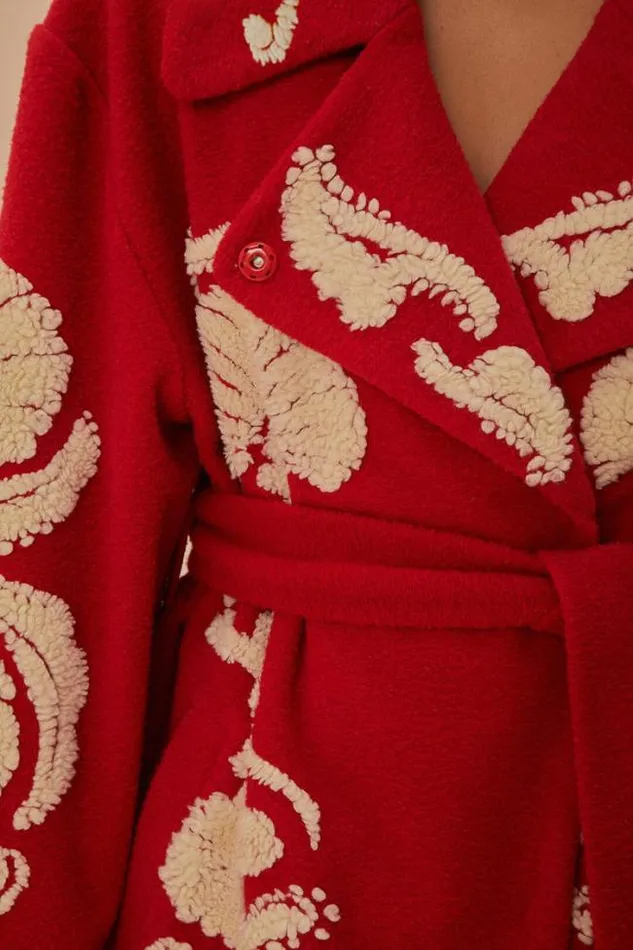 Red Helen Fleece Coat Women FARM Rio Coats