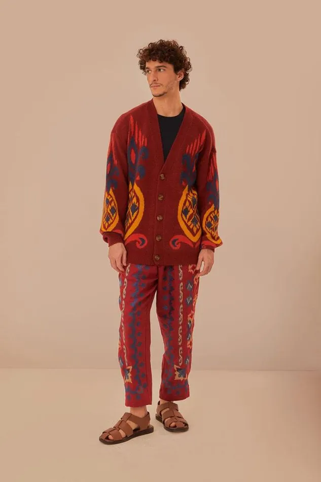Red Pineapple Knit Cardigan Women FARM Rio Cardigans
