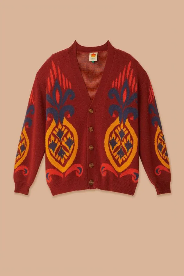 Red Pineapple Knit Cardigan Women FARM Rio Cardigans