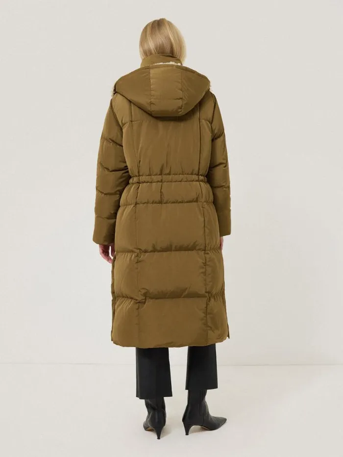 Relaxed Longline Puffer Coat Stone Women Jigsaw Coats and Jackets