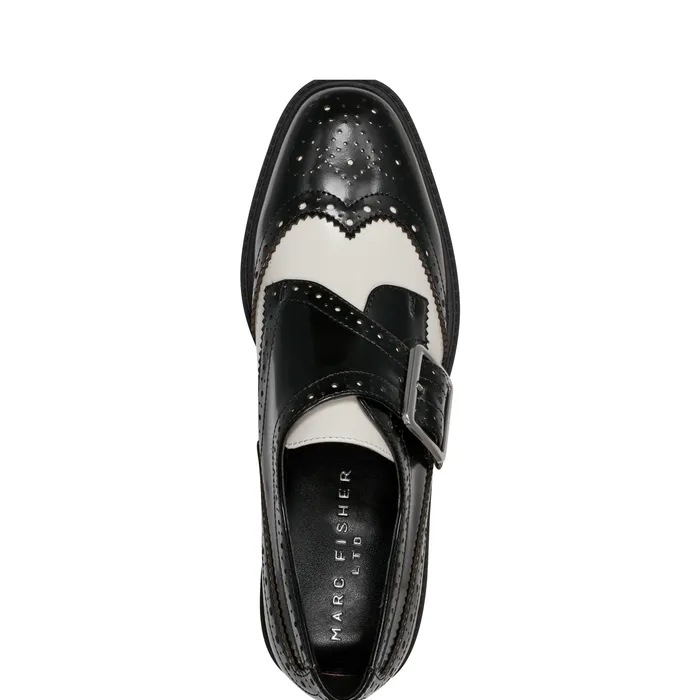 Remona Monk Strap Loafer BlackChic Cream Leather Loafers and Flats Marc Fisher Women