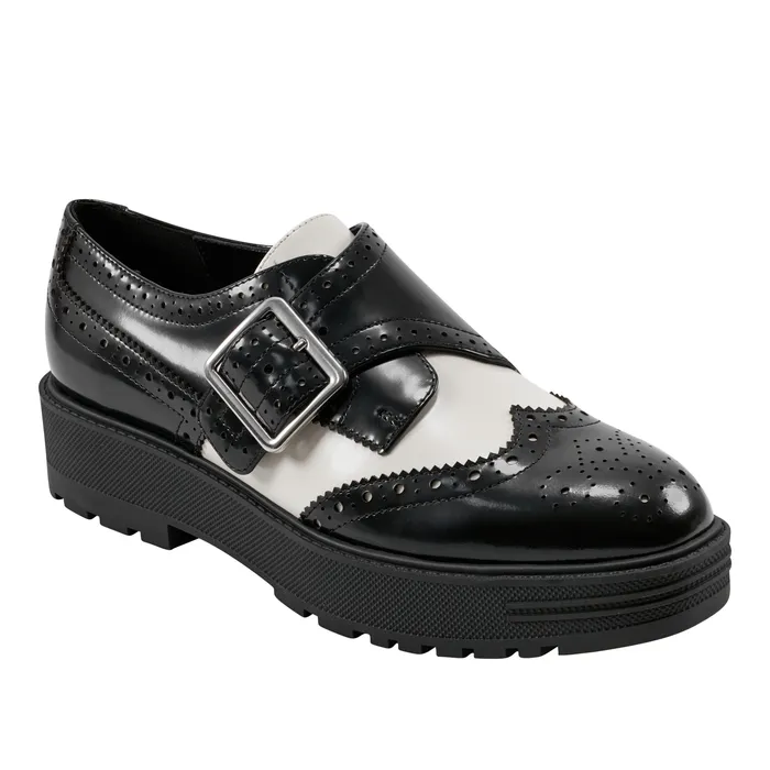 Remona Monk Strap Loafer BlackChic Cream Leather Loafers and Flats Marc Fisher Women