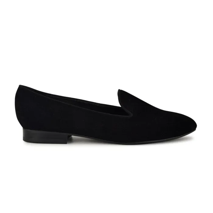 Renold Smoking Slipper Black Suede Women Nine West Flats