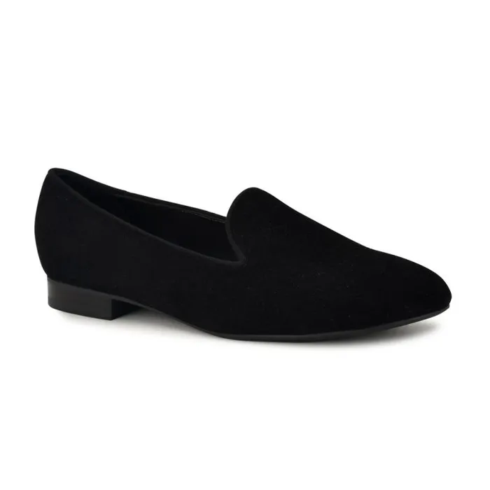 Renold Smoking Slipper Black Suede Women Nine West Flats Renold Smoking Slipper Black Suede Women Nine West Flats