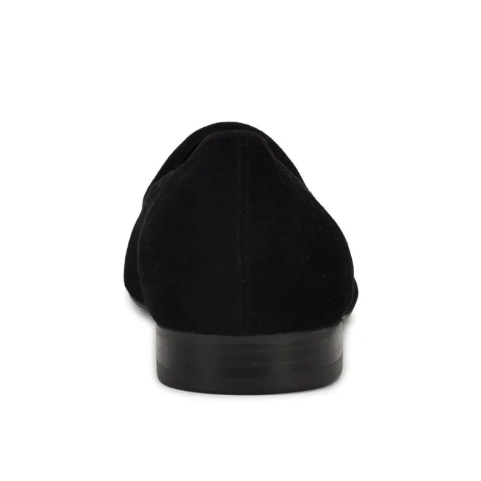 Renold Smoking Slipper Black Suede Women Nine West Flats Renold Smoking Slipper Black Suede Women Nine West Flats