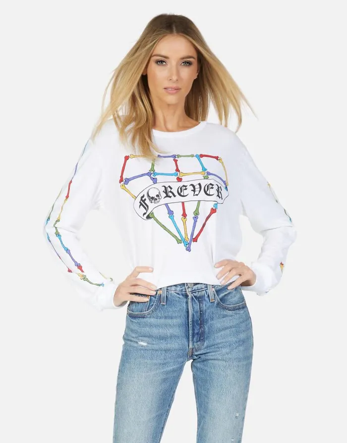 Rooney Bone Diamond White Women Lauren Moshi Long Sleeve