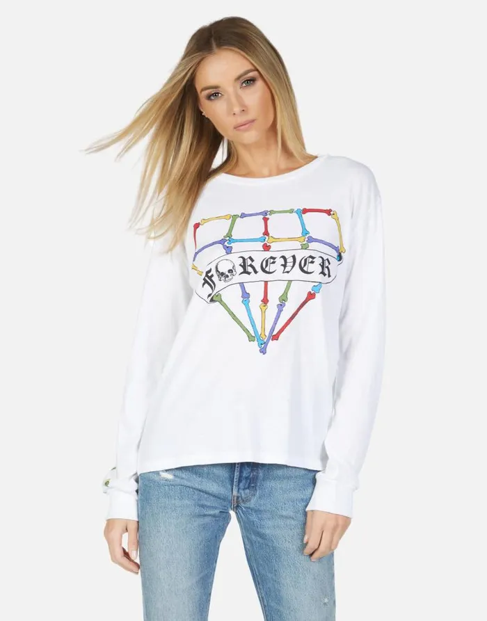Rooney Bone Diamond White Women Lauren Moshi Long Sleeve