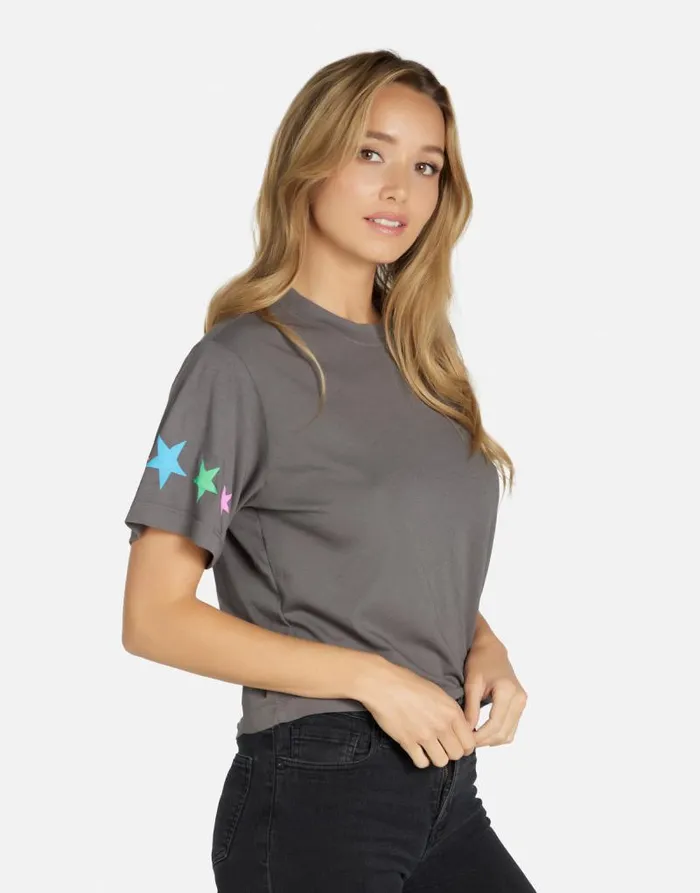 Rue 1 Love Rainbow Lip Light Onyx Women Lauren Moshi Short Sleeve