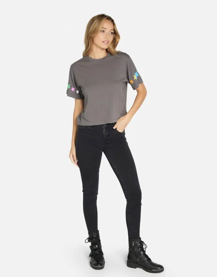Rue 1 Love Rainbow Lip Light Onyx Women Lauren Moshi Short Sleeve