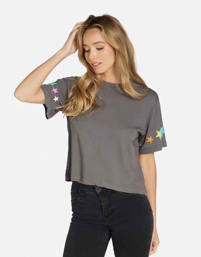 Rue 1 Love Rainbow Lip Light Onyx Women Lauren Moshi Short Sleeve